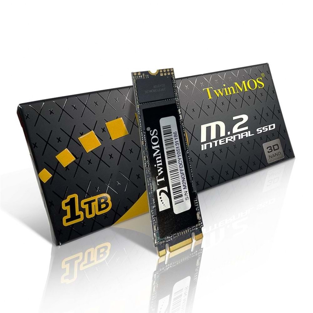Twinmos 1TB M.2 Disk 2280 SATA3 SSD Disk 580Mb-550Mbs 3D NAND NGFFGGBM2280