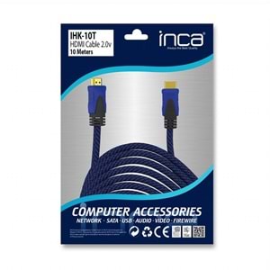 Inca IHK-10T 2.0V 10 M HDMI TO HDMI 4K FHD Poşetli