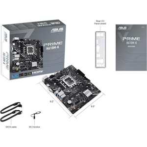 Asus Prime H610M-K DDR5 5600Mhz 1XVGA 1XHDMI 1XM.2 USB 3.2 Matx 1700P (13. VE 12.Nesil İşlemci Uyumlu)