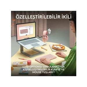Logitech K380s Pebble Keys 2 BT Klavye Pembe