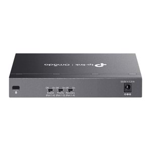 Omada DS106P 4 Port 10/100 + 2 Port 10/100 Uplink 67W 250 Metre PoE Mesafe Metal Kasa Switch