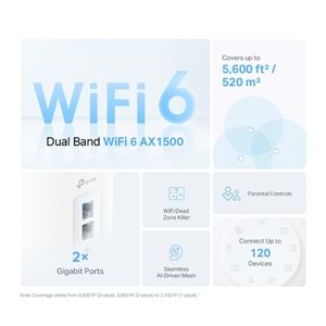 Tp-Link DECO-X10-1P AX1500 Whole Home Mesh Wi-Fi 6 System
