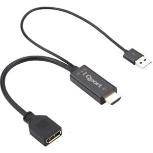 QPort Q-DPX HDMI(M) TO DisplayPort(F) Çevirici