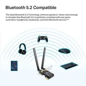 TP-Link ARCHER TX20E AX1800 WI-FI 6 Bluetooth 5.2 PCIE Adaptör