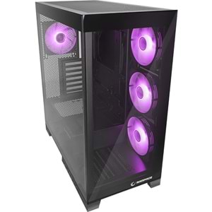 Rampage HYDRA V2 BLACK 4XARGB Fan+Hub Type-C E-ATX Exclusive Siyah Gaming Oyuncu
