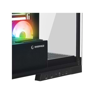 Rampage HYDRA V2 BLACK 4XARGB Fan+Hub Type-C E-ATX Exclusive Siyah Gaming Oyuncu