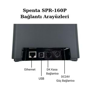 Spenta SPR-160P USB + Ethernet Masaüstü Termal Transfer Fiş Yazıcı