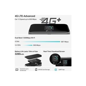 Tp-Link M7750 600Mbps WiFi 4G LTE-Advanced Cat12 Mobile Modem