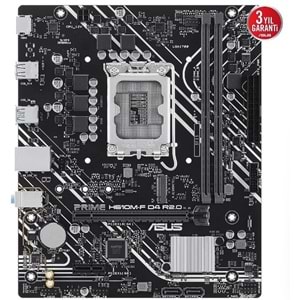 Asus PRIME H610M-F D4 R2.0-SI 2xDDR4 M.2 HDMI 12-13.14.Nesil LGA1700 Soket Anakart (Bulk)