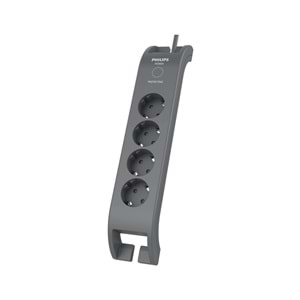 Philips SPN3140A/62 4 Soket Akım Korumalı Priz 900 Joules 2Mt Kablo (Gri)