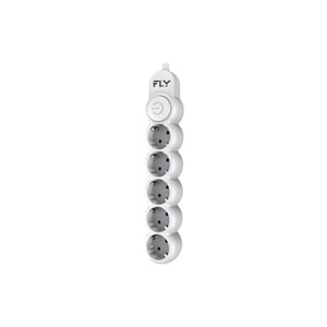 FLY 3394-01 5 Soket Akım Korumalı Priz 2.1A Anahtarlı 2Mt Kablo (Beyaz)