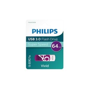 Philips FM64FD00B 64GB USB 3.0 Vivid Mor Flash Disk