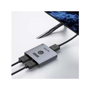 S-Link SL-LU602 2xHDMI 4K 60Hz Monitör Çoklayıcı (1PC-2Monitör veya 2PC- 1Monitör) Çift Yönlü Switch