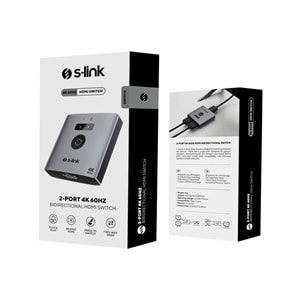 S-Link SL-LU602 2xHDMI 4K 60Hz Monitör Çoklayıcı (1PC-2Monitör veya 2PC- 1Monitör) Çift Yönlü Switch