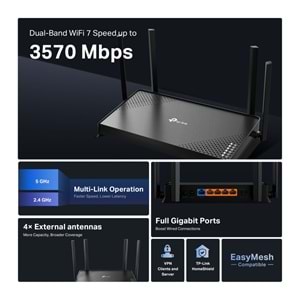 Tp-Link ARCHER-BE220 ROU BE3600 Dual-Band Wi-Fi 7 Router