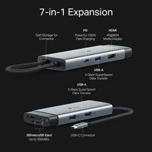 Tp-Link UH7021C USB Type-C 7 si 1 arada Hub