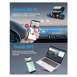PRUVEEO D90-4CH FHD WI-FI GPS + 128GB SD Kart Kame