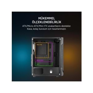 JAMES DONKEY HELIX H800 4XRBW ATX 550W Gaming Kasa