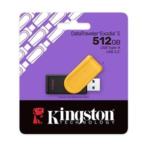 Kingston Exodia S 512GB USB 3.2 Gen Flash Bellek Siyah Turuncu - DTXS/512GB