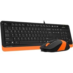 A4 Tech F1010 FN-Multimedya Q Klavye + Optik Mouse 1600D Turuncu USB