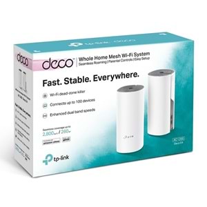TP-Link Deco-E4-2P AC 1200 Tüm Ev Mesh Wi-Fi Sistemi 2 Adet