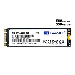 Twinmos 1TB M.2 Disk 2280 SATA3 SSD Disk 580Mb-550Mbs 3D NAND NGFFGGBM2280