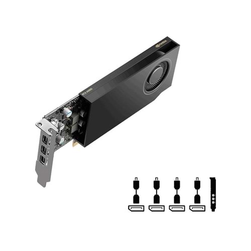 PNY NVIDIA RTX A1000 8GB GDDR6 128-Bit Pasif Soğutmalı AI ve Yapay Zeka Ekran Kartı – 4x DisplayPort (VCNRTXA1000-SB)
