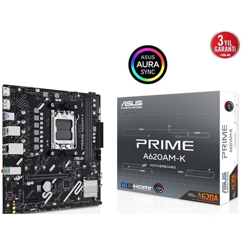 Asus PRIME A620AM-K 2xDDR5 1x M.2 DP HDMI AM5 Soket Anakart