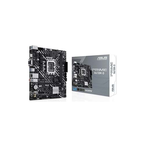 Asus PRIME H610M-D 2xDDR5 M.2 D-SUB HDMI RS232 Port 12-13.14.Nesil LGA1700 Soket Anakart