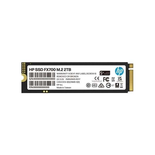 HP 8U2N5AA FX700 2TB 7200/6200 Gen4 NVMe PCIe M.2 3D NAND SSD