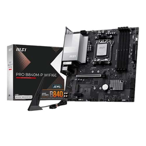 MSI PRO B840M-P WIFI6E DDR5 8000MT/S 1XHDMI 2XM.2 USB-C AM5 MATX