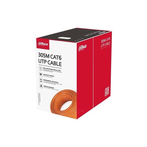 Dahua PFM922I-6UN-C 305 METRE U/UTP 23AWG CCA TURUNCU RENK CAT6 Kablo