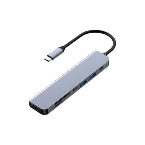 Frisby FA-7684C Type-C - 7 in1 USB-C+HDMI+SD/TF+USB3.0+PD+USB-C