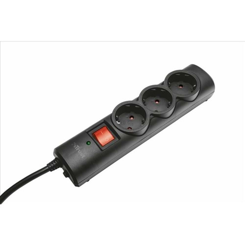 TRUST Gerilim Korumalı 3 Girişli Priz 21056