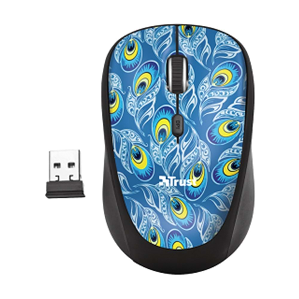 TRUST MOU YVI Kablosuz Mouse Peacock 23388