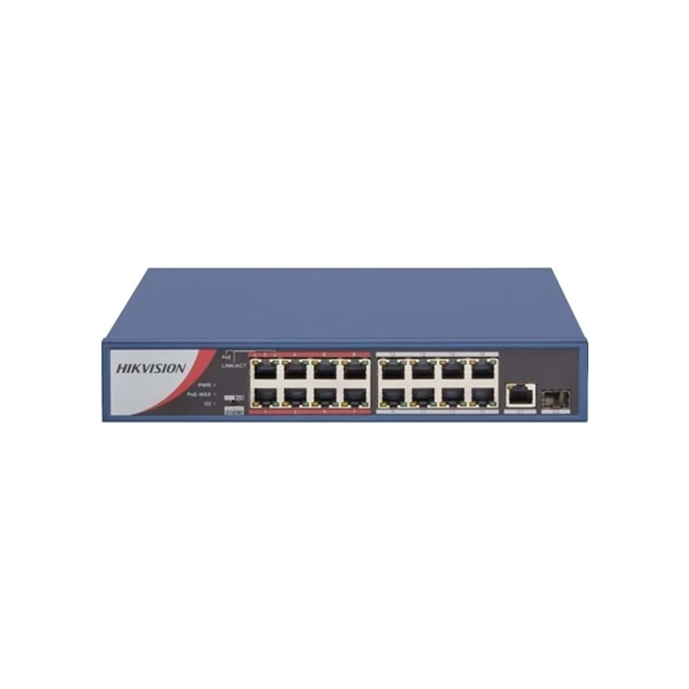 Hikvision DS-3E0318P-E/M(B) 16 Port 1x100Mb + 1x1000Mb + 1xSFP PoE(130W Switch