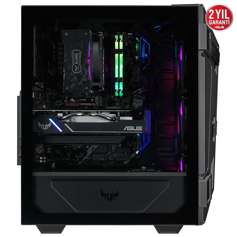 Asus TUF GAMING GT301 RGB Tempered Glass USB 3.2 Mid Tower Kasa PSU Yok