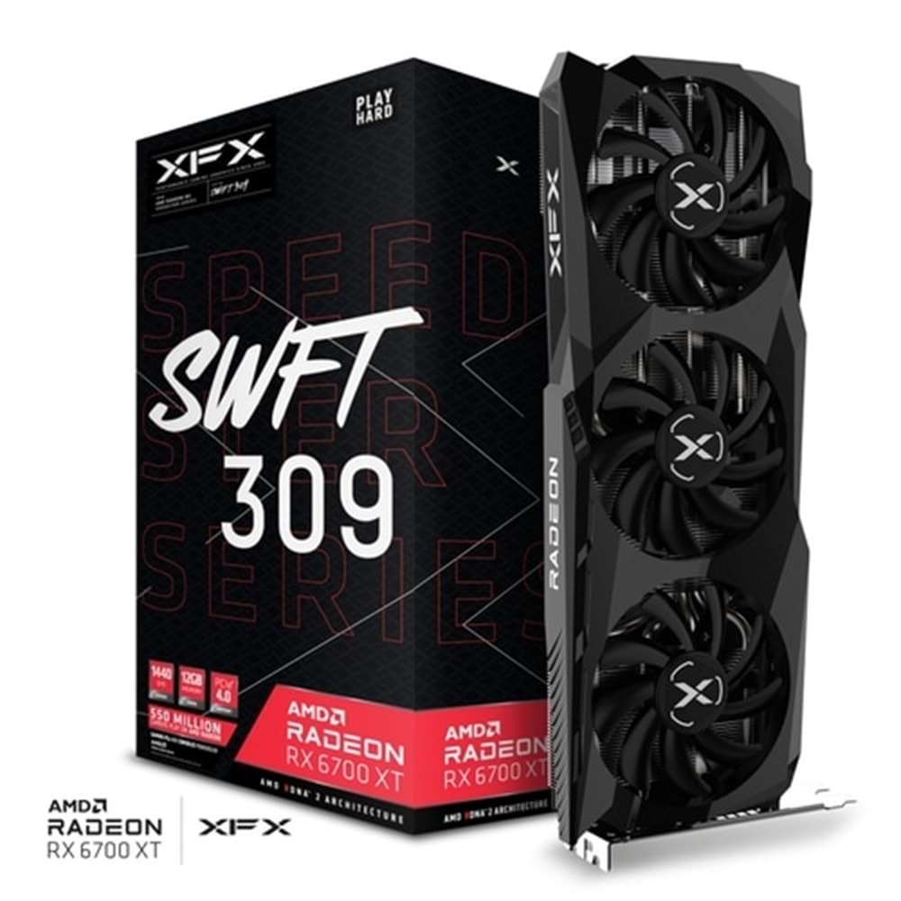 XFX RX-67XTYJFDV RX 6700 XT 12GB 192Bit GDDR6 DP/HDMI Speedster SWFT 309 PCI4 0