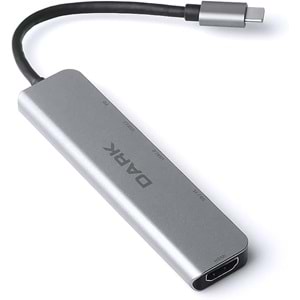 Dark USB 3.1 Type-C 9in1 Ethernet/HDMI/TF SD Kart Okuyucu/USB 3.0/Kulaklık Çoklayıcı Dönüştürücü Çevirici HUB (DK-AC-U31X36)