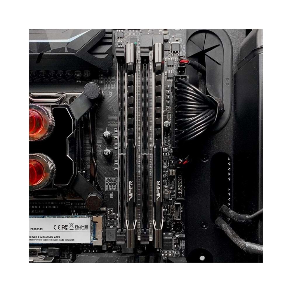 Patriot 16GB (8GBx2) 3200MHz DDR4 DUAL VIPER STEEL BLACK Gaming Masaüstü Ram PVS416G320C6K