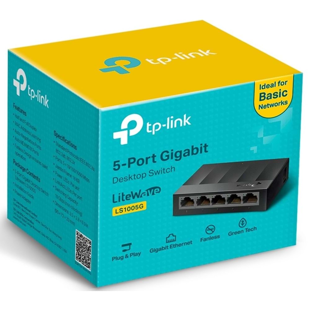 TP-Link LS1005G 5 Port 10/100/1000Mbps Desktop Switch