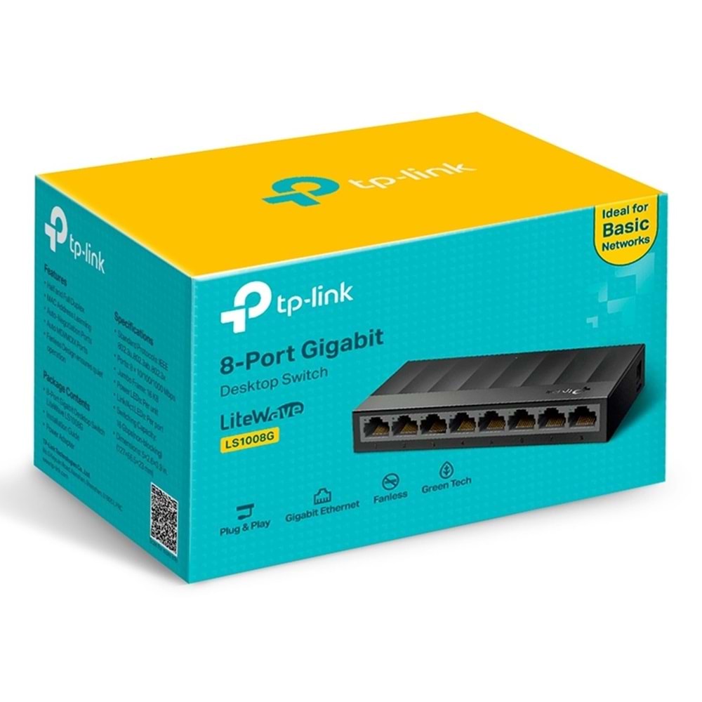 TP-Link LS1008G 8 Port 10/100/1000Mbps Desktop Switch