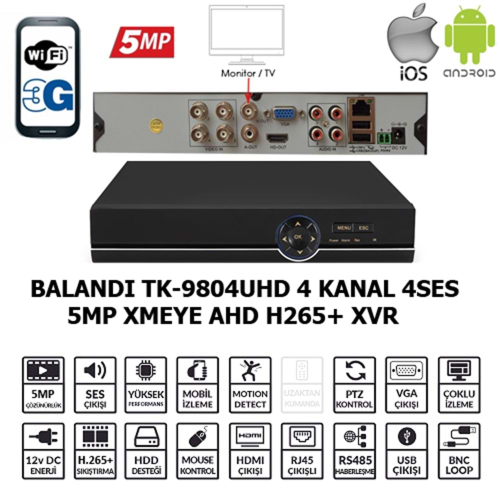Balandi TK-7016XVR 16CH 5MP 1HDD 1SES XVR
