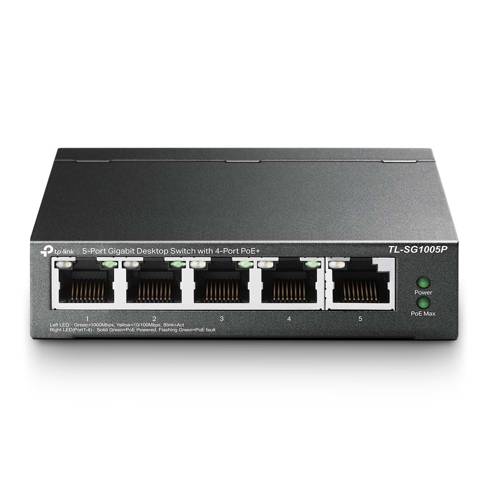TP-Link TL-SG1005P 5-Port Gigabit 4-Port PoE 65W Masaüstü Switch