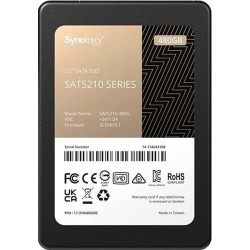 Synology 480GB SAT5210-480G SATA 6 Gb/s 530-500Mb/s Dahili Disk