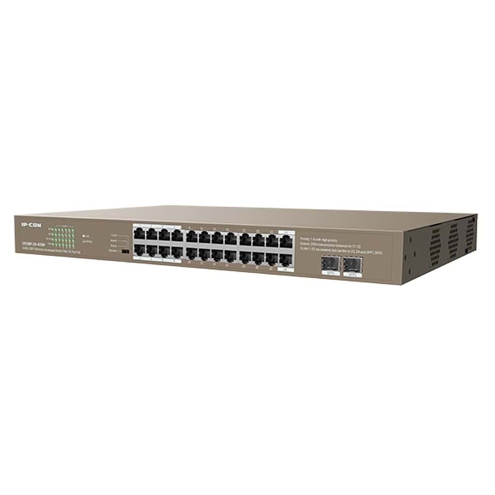 IP-COM G1126P-24-410W 24 Port Gigabit + 2X1GB SFP Uplink Rackmount 370W POE Switch
