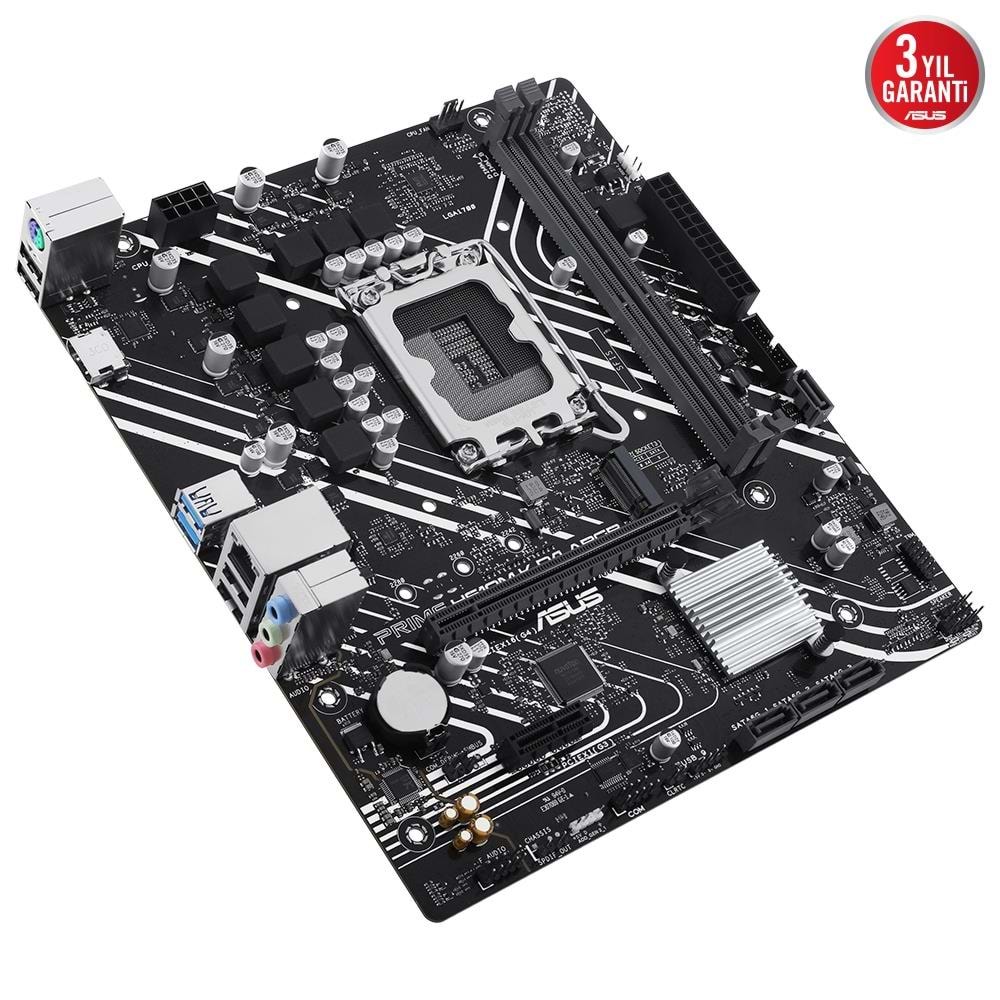 Asus Prime H610M-K D4 DDR4 3200MHZ 1XVGA 1XHDMI 1XM.2 USB 3.2 MatX 1700P Anakart