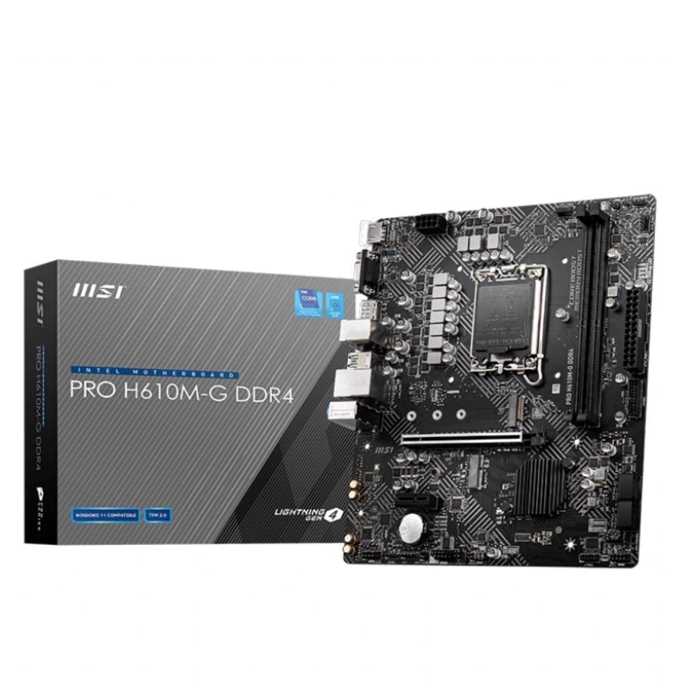 Msi PRO H610M-G DDR4 3200MHZ 1XVGA 1XHDMI 1XDP 1XM.2 USB 3.2 MatX 1700P Anakart