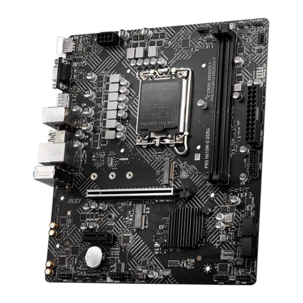 Msi PRO H610M-G DDR4 3200MHZ 1XVGA 1XHDMI 1XDP 1XM.2 USB 3.2 MatX 1700P Anakart