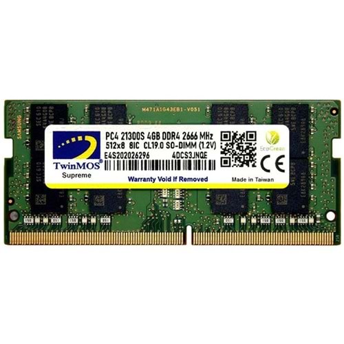 Twinmos 4 GB DDR4 2666 1.2V CL19 MDD44GB2666N NB RAM